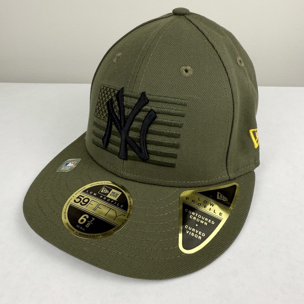 NY Yankees Baseball Cap Our Nations Finest Patch New Era Green Size 6 7/8 NWT